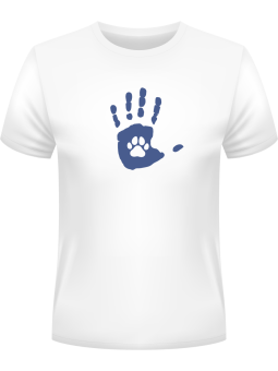 Koszulka Koszulka Męska Dłoń Psia Łapa Biała - Śmieszne T-Shirty z Nadrukami ?