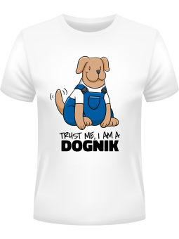Koszulka Koszulka Męska Pies Trust Me Dognik Biała - Śmieszne T-Shirty z Nadrukami ?