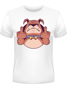 Koszulka Koszulka Męska Pies Fuck You Biała - Śmieszne T-Shirty z Nadrukami ?