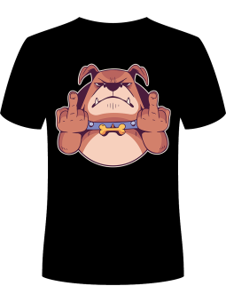 Koszulka Koszulka Męska Pies Fuck You Czarna - Śmieszne T-Shirty z Nadrukami ?