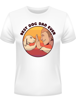 Koszulka Koszulka Męska Najlepszy Psi Tata Biała - Śmieszne T-Shirty z Nadrukami ?