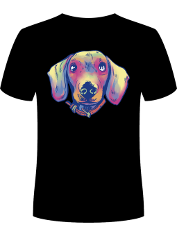 Koszulka Koszulka Męska Pies Dachshund Watercolor Czarna - Śmieszne T-Shirty z Nadrukami ?