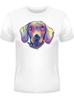 Koszulka Koszulka Męska Pies Dachshund Watercolor Biała - Śmieszne T-Shirty z Nadrukami ?