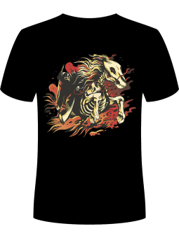 Koszulka Koszulka Męska Szkielet Koń Czarna - piwo święta mikołaj