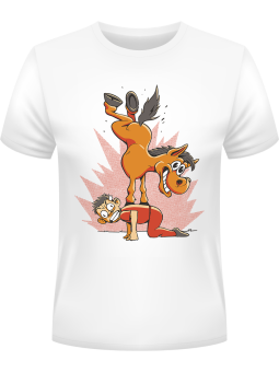 Koszulka Koszulka Męska Koń Akrobata Biała - Śmieszne T-Shirty z Nadrukami ?