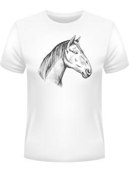 Koszulka Koszulka Męska Koń Rysunek Ręczny Biała - Śmieszne T-Shirty z Nadrukami ?