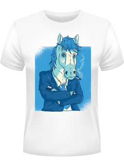 Koszulka Koszulka Męska Koń w Garniturze Biała - Śmieszne T-Shirty z Nadrukami ?