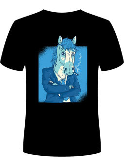 Koszulka Koszulka Męska Koń w Garniturze Czarna - piwo święta mikołaj