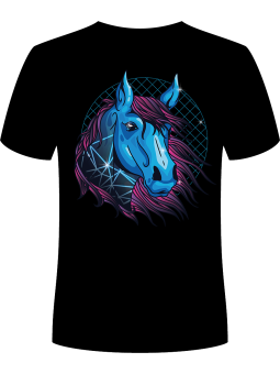 Koszulka Koszulka Męska Neonowy Koń Czarna - piwo święta mikołaj