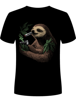 Koszulka Koszulka Męska Leniwiec z Blantem Czarna - Śmieszne T-Shirty z Nadrukami ?