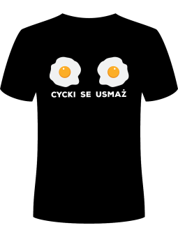 Koszulka Koszulka Męska Cycki Se Usmaż Czarna - Śmieszne T-Shirty z Nadrukami ?