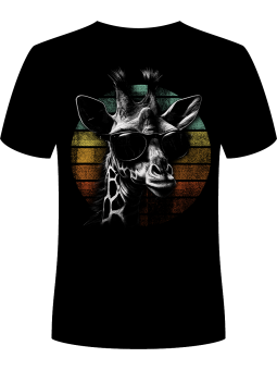 Koszulka Koszulka Męska Retro Żyrafa Czarna - piwo święta mikołaj