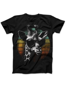 Koszulka Koszulka Damska Retro Żyrafa Czarna - Śmieszne T-Shirty z Nadrukami ?