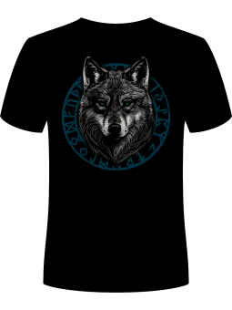 Koszulka Koszulka Męska Realistyczny Wilk Viking Czarna - Śmieszne T-Shirty z Nadrukami ?