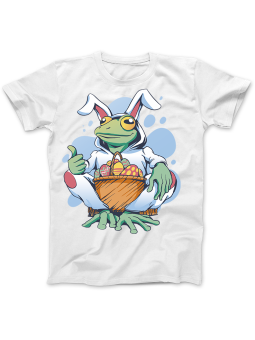 Koszulka Koszulka Damska Wielkanocna Żaba Biała - Śmieszne T-Shirty z Nadrukami ?