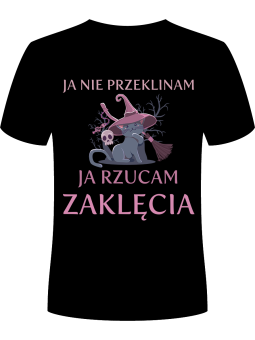 Koszulka Koszulka Męska Ja Nie Przeklinam Czarna - Śmieszne T-Shirty z Nadrukami ?