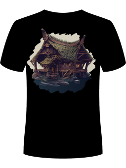 Koszulka Koszulka Męska Dom Vikingów Czarna - Śmieszne T-Shirty z Nadrukami ?