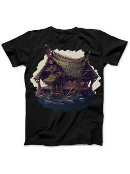 Koszulka Koszulka Damska Dom Vikingów Czarna - Śmieszne T-Shirty z Nadrukami ?