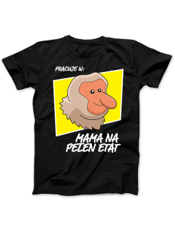 Koszulka Koszulka Damska Mama na Pełen Etat Nosacz Czarna - Śmieszne T-Shirty z Nadrukami ?