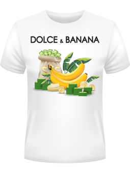 Koszulka Koszulka Męska Dolce & Banana Biała - Śmieszne T-Shirty z Nadrukami ?