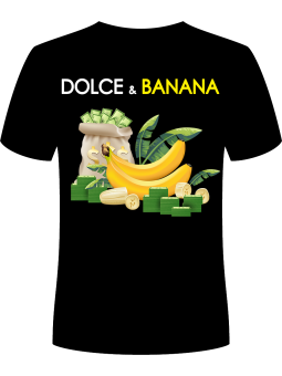 Koszulka Koszulka Męska Dolce & Banana Czarna - Śmieszne T-Shirty z Nadrukami ?