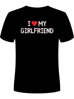 Koszulka Koszulka Męska I Love My Girlfriend Czarna - Śmieszne T-Shirty z Nadrukami ?