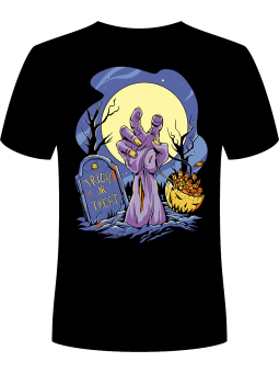 Koszulka Koszulka Męska Ręką Zombie Czarna - Śmieszne T-Shirty z Nadrukami ?