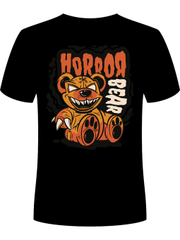 Koszulka Koszulka Męska Horror Miś Czarna - Śmieszne T-Shirty z Nadrukami ?