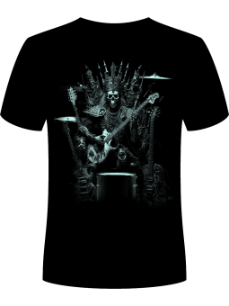 Koszulka Koszulka Męska Skeleton Rock King Czarna - Śmieszne T-Shirty z Nadrukami ?