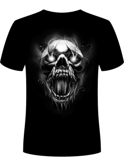 Koszulka Koszulka Męska Krzycząca Świecąca Czaszka Czarna - Śmieszne T-Shirty z Nadrukami ?