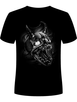 Koszulka Koszulka Męska Creepy Skull Monochrome Czarna - Śmieszne T-Shirty z Nadrukami ?