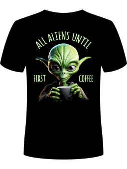 Koszulka Koszulka Męska Człowiek Przed Kawą Czarna - Śmieszne T-Shirty z Nadrukami ?