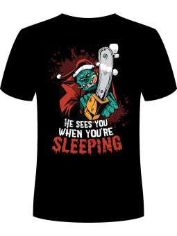 Koszulka Koszulka Męska Monster Santa Czarna - Śmieszne T-Shirty z Nadrukami ?