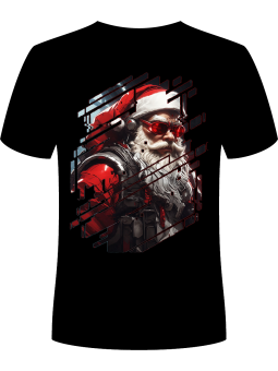 Koszulka Koszulka Męska Cyberpunk Mikołaj Czarna - Śmieszne T-Shirty z Nadrukami ?