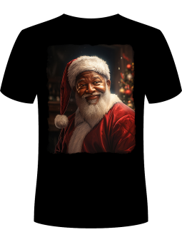 Koszulka Koszulka Męska Mikołaj Afroamerykanin Czarna - Śmieszne T-Shirty z Nadrukami ?