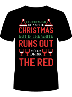 Koszulka Koszulka Męska Wine Xmas Czarna - Śmieszne T-Shirty z Nadrukami ?