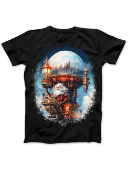 Koszulka Koszulka Damska Mikołaj w Śnieżnej Kuli Czarna - Śmieszne T-Shirty z Nadrukami ?