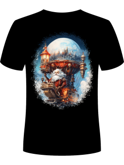 Koszulka Koszulka Męska Mikołaj w Śnieżnej Kuli Czarna - Śmieszne T-Shirty z Nadrukami ?