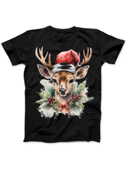 Koszulka Koszulka Damska Deer Christmas Tote Czarna - Śmieszne T-Shirty z Nadrukami ?
