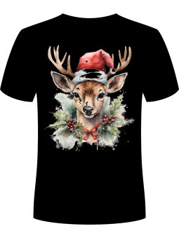 Koszulka Koszulka Męska Deer Christmas Tote Czarna - Śmieszne T-Shirty z Nadrukami ?