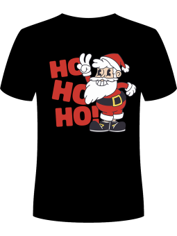 Koszulka Koszulka Męska Retro Mikołaj Ho Ho Ho Czarna - Śmieszne T-Shirty z Nadrukami ?