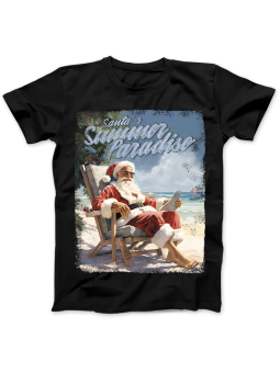 Koszulka Koszulka Damska Mikołaj Summer Czarna - Śmieszne T-Shirty z Nadrukami ?