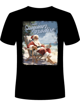 Koszulka Koszulka Męska Mikołaj Summer Czarna - Śmieszne T-Shirty z Nadrukami ?