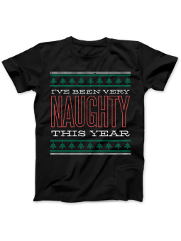 Koszulka Koszulka Damska Naughty Christmas Czarna - Śmieszne T-Shirty z Nadrukami ?