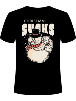 Koszulka Koszulka Męska Wkurzony Bałwan Czarna - Śmieszne T-Shirty z Nadrukami ?