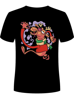 Koszulka Koszulka Męska Pijany Renifer Czarna - Śmieszne T-Shirty z Nadrukami ?