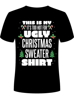 Koszulka Koszulka Męska Too Hot Chrimstas Sweater Czarna - Śmieszne T-Shirty z Nadrukami ?