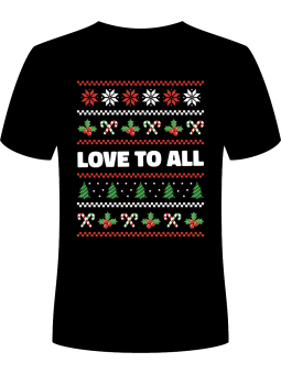 Koszulka Koszulka Męska Love To All Czarna - Śmieszne T-Shirty z Nadrukami ?