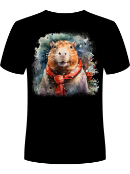 Koszulka Koszulka Męska Świąteczny Chomik Czarna - Śmieszne T-Shirty z Nadrukami ?