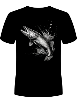 Koszulka Koszulka Męska Realistyczny Szczupak Czarna - Śmieszne T-Shirty z Nadrukami ?